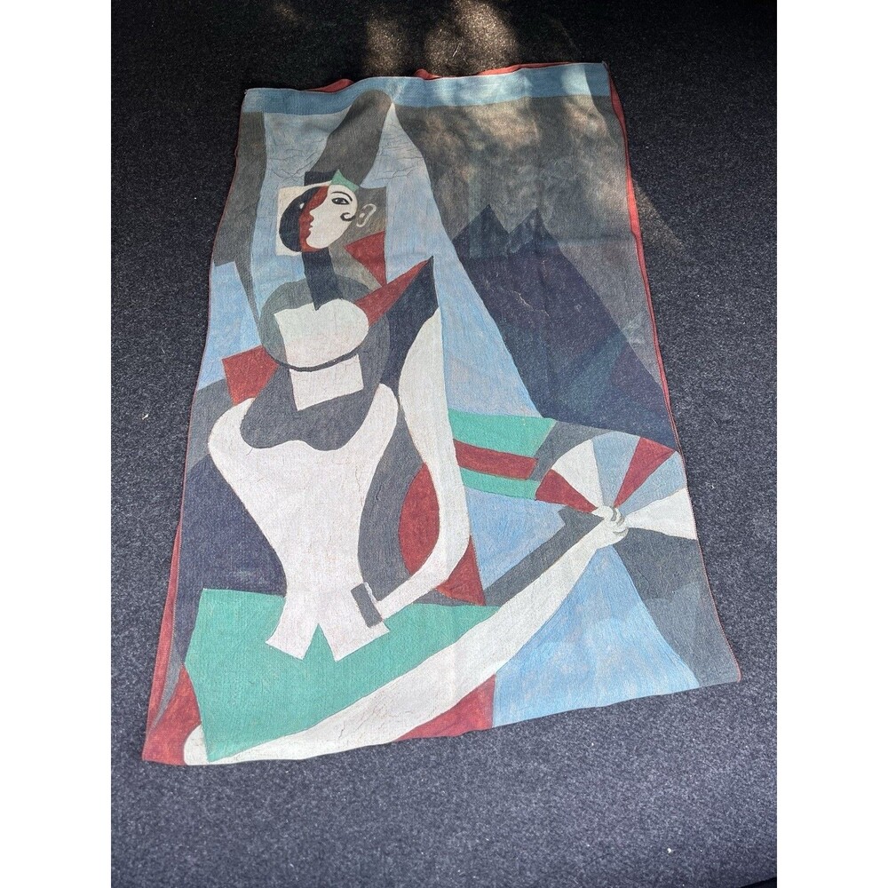 Vintage Pablo Picasso de Barcelons Women's 100% Silk Scarf Single Stitch